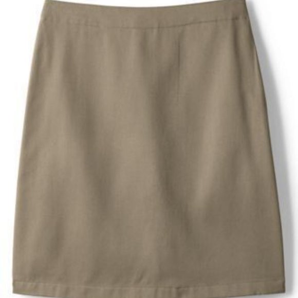 NWT LANDS' END WOMEN'S BLEND CHINO SKORT TOP OF KNEE KHAKI 4 - Picture 1 of 5